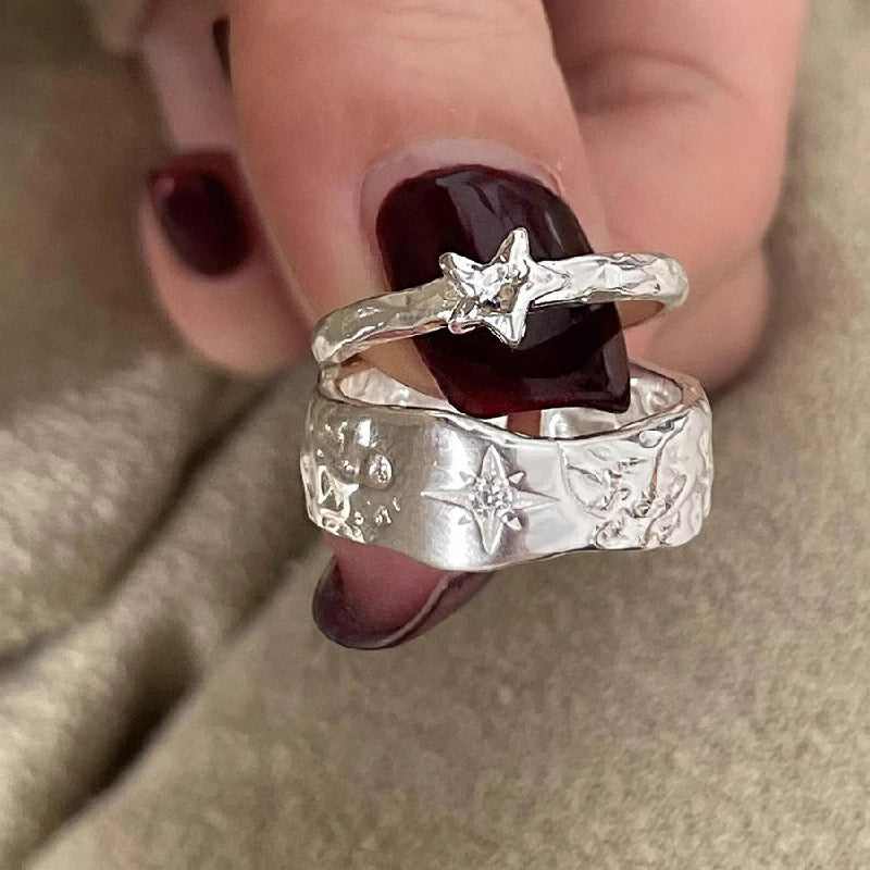 Celestial Stars Adjustable Ring Set - Astral Harmony