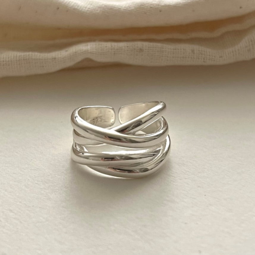 Intersection Ring-Silver/18K Gold