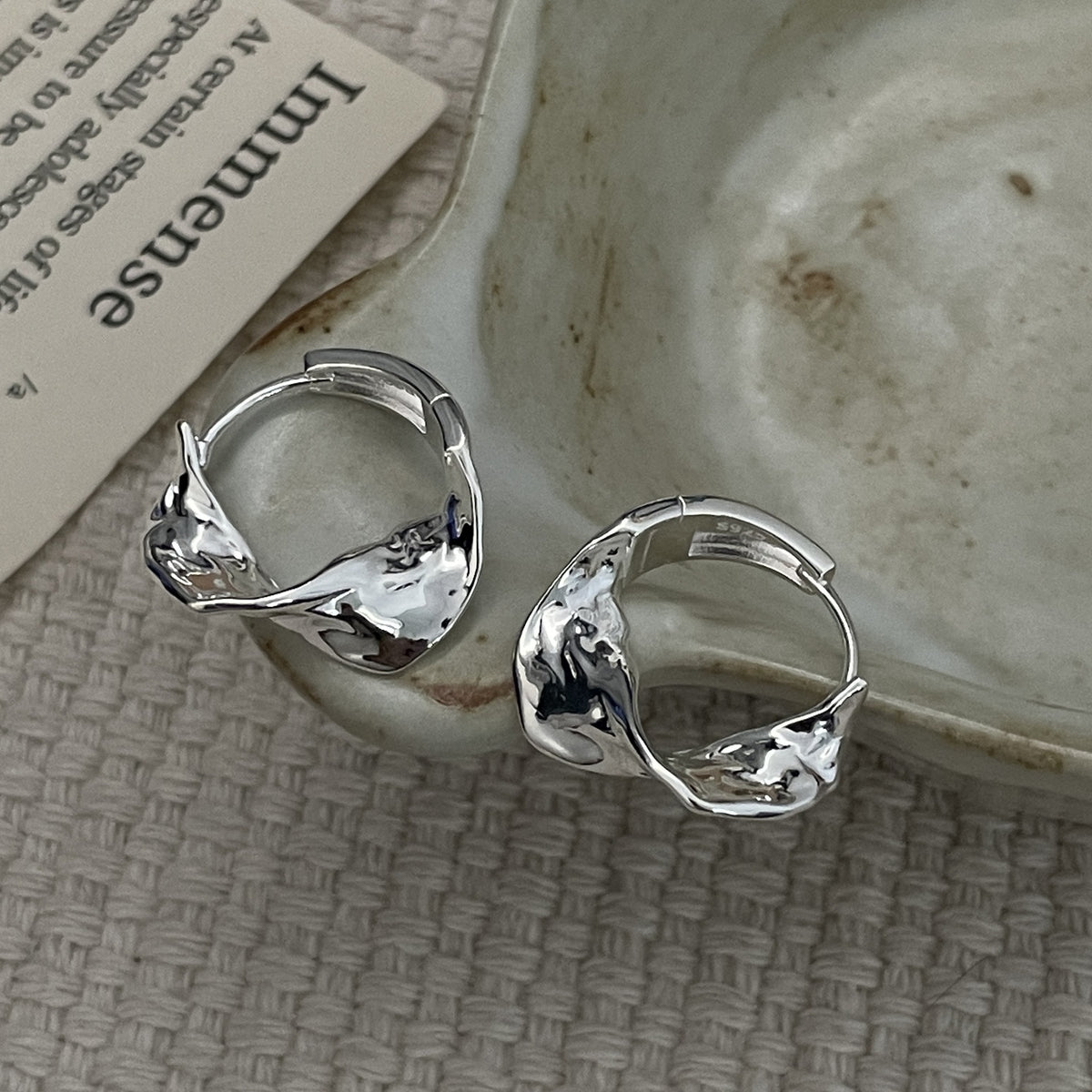 Sculpted Ripple Earrings | Pair