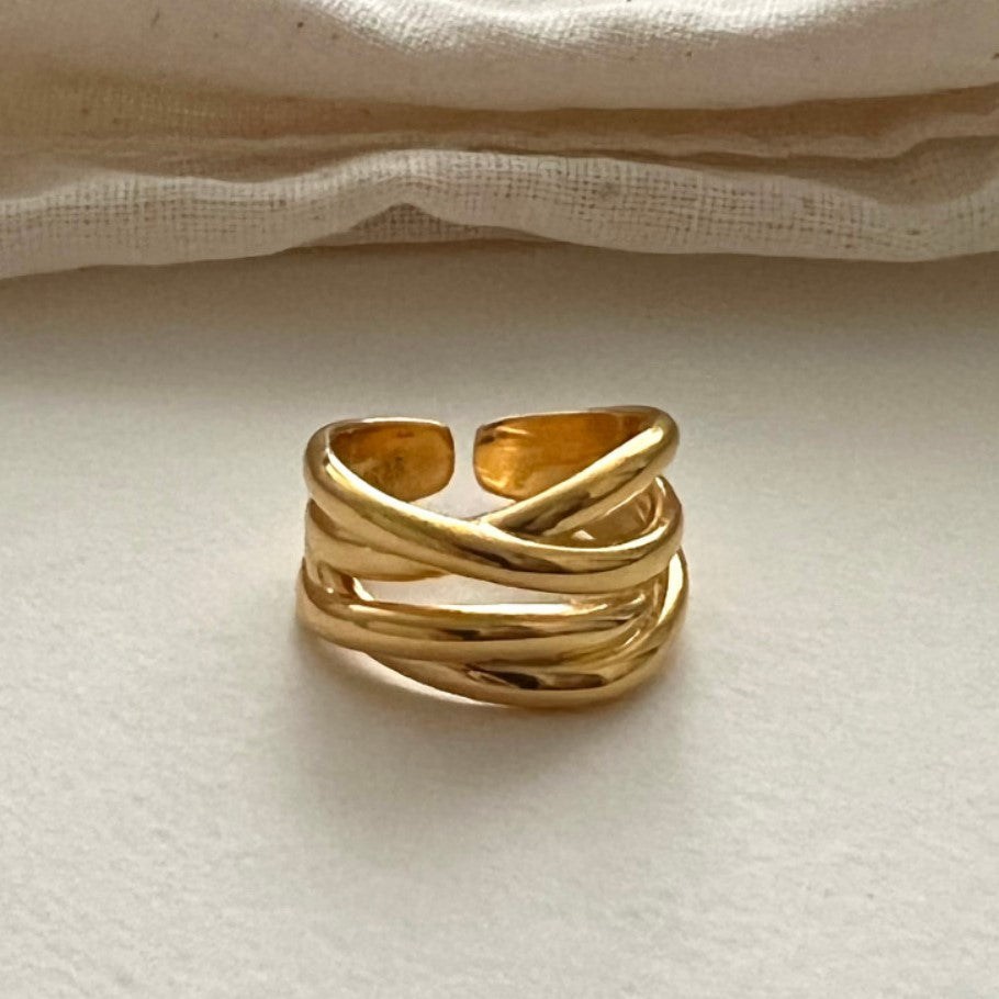 Intersection Ring-Silver/18K Gold