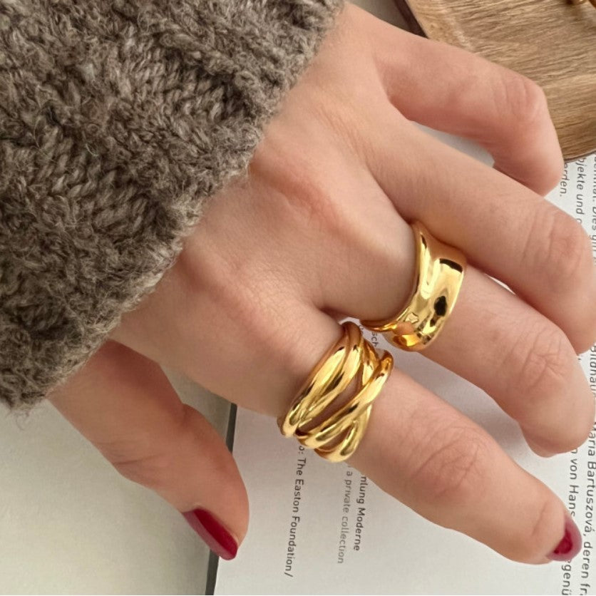 Intersection Ring-Silver/18K Gold