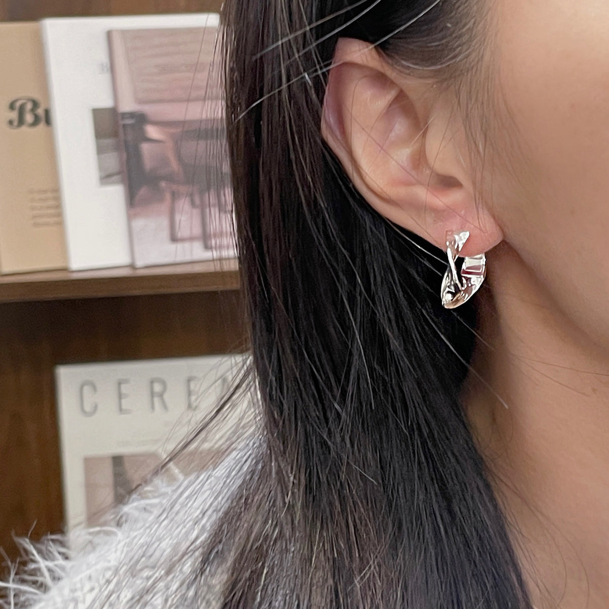 Sculpted Ripple Earrings | Pair