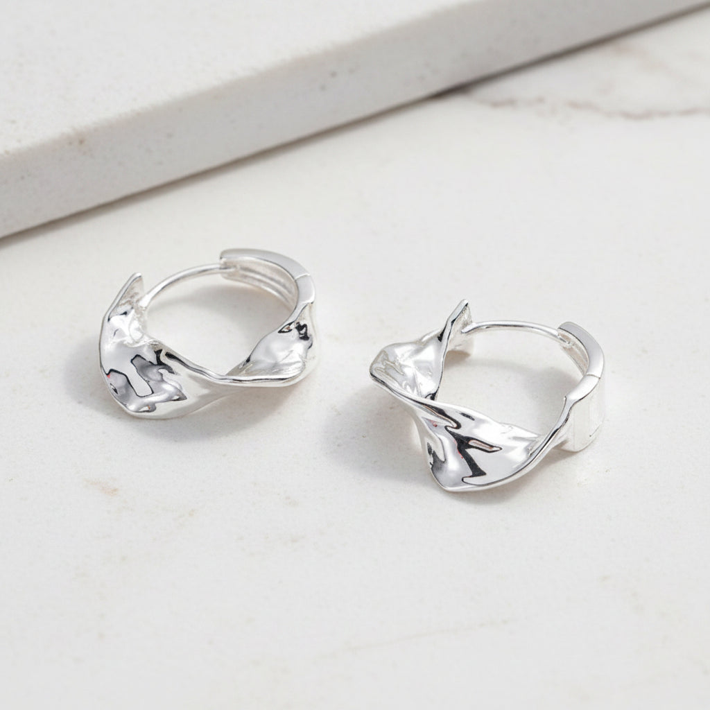Sculpted Ripple Earrings | Pair