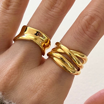 Intersection Ring-Silver/18K Gold