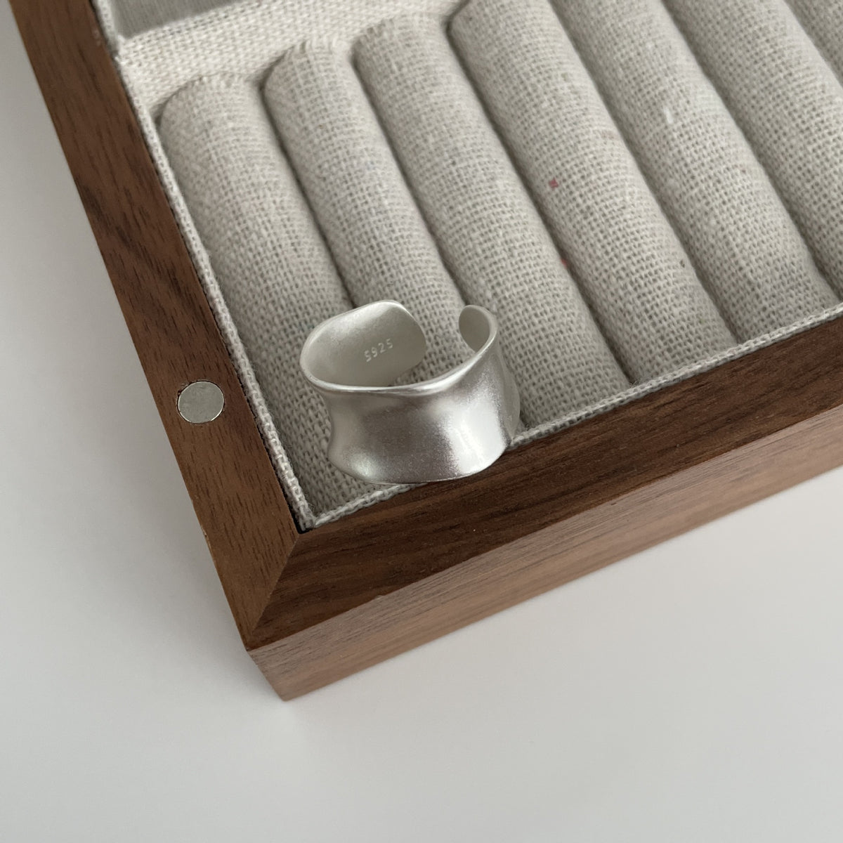 Silver Matte Wide Band Ring
