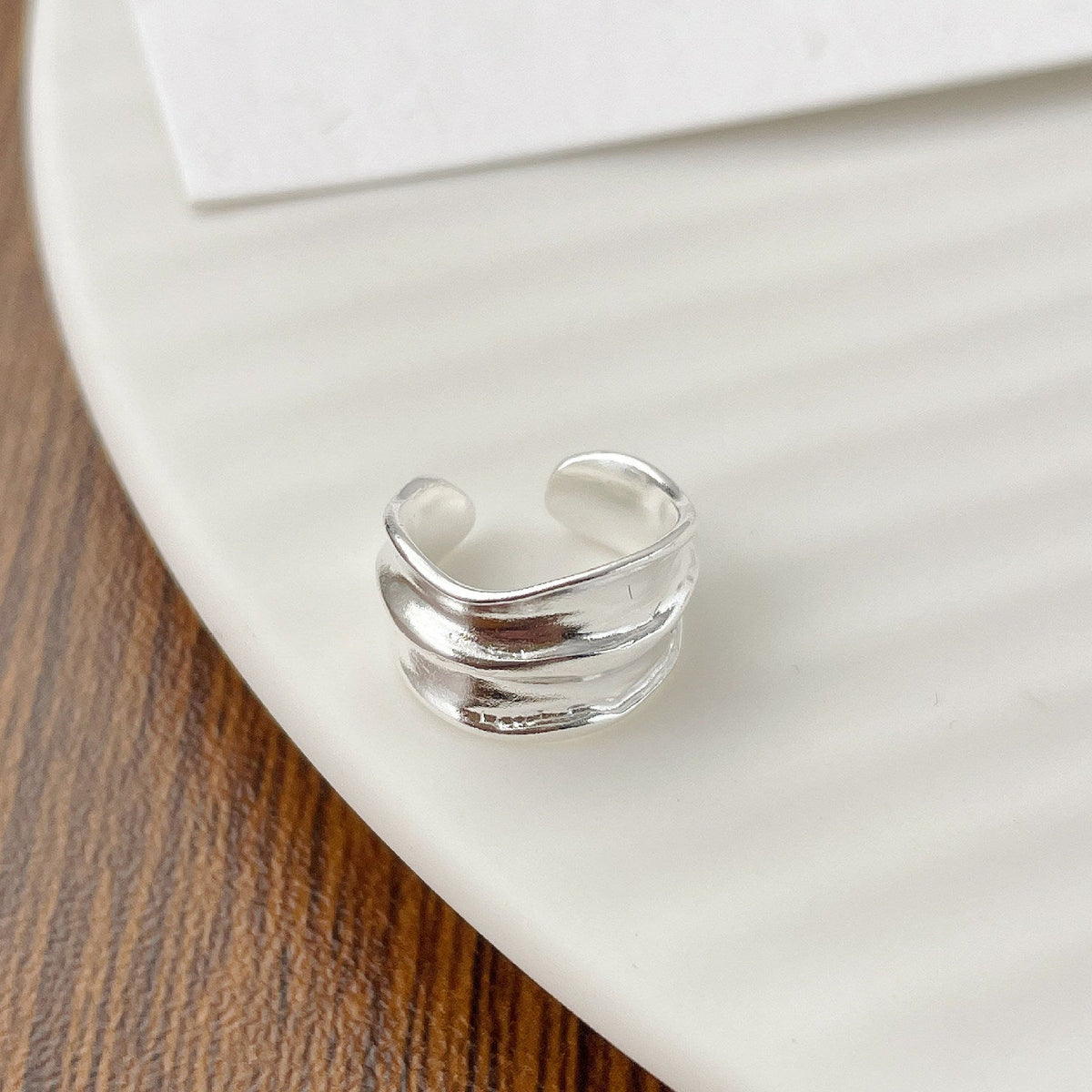 Silver Wide-Band Clip Earring