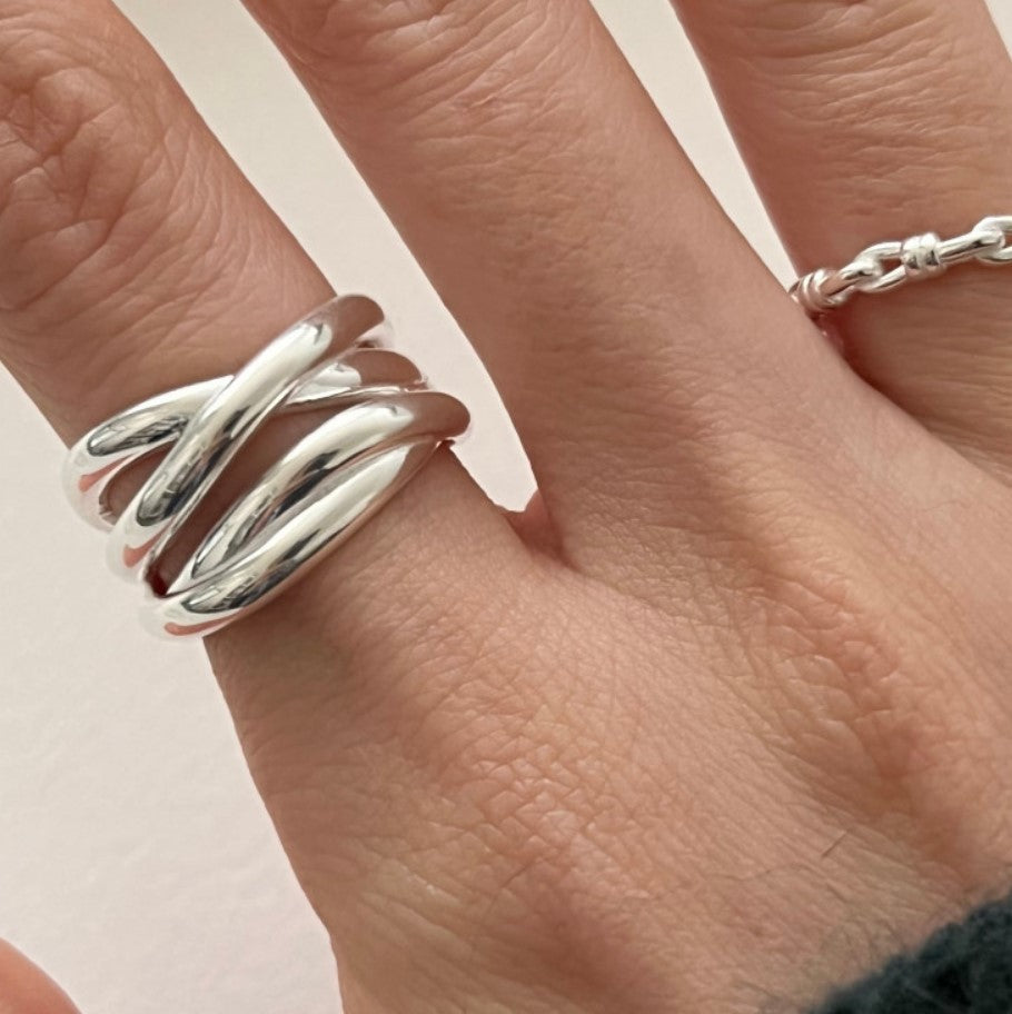Intersection Ring-Silver/18K Gold