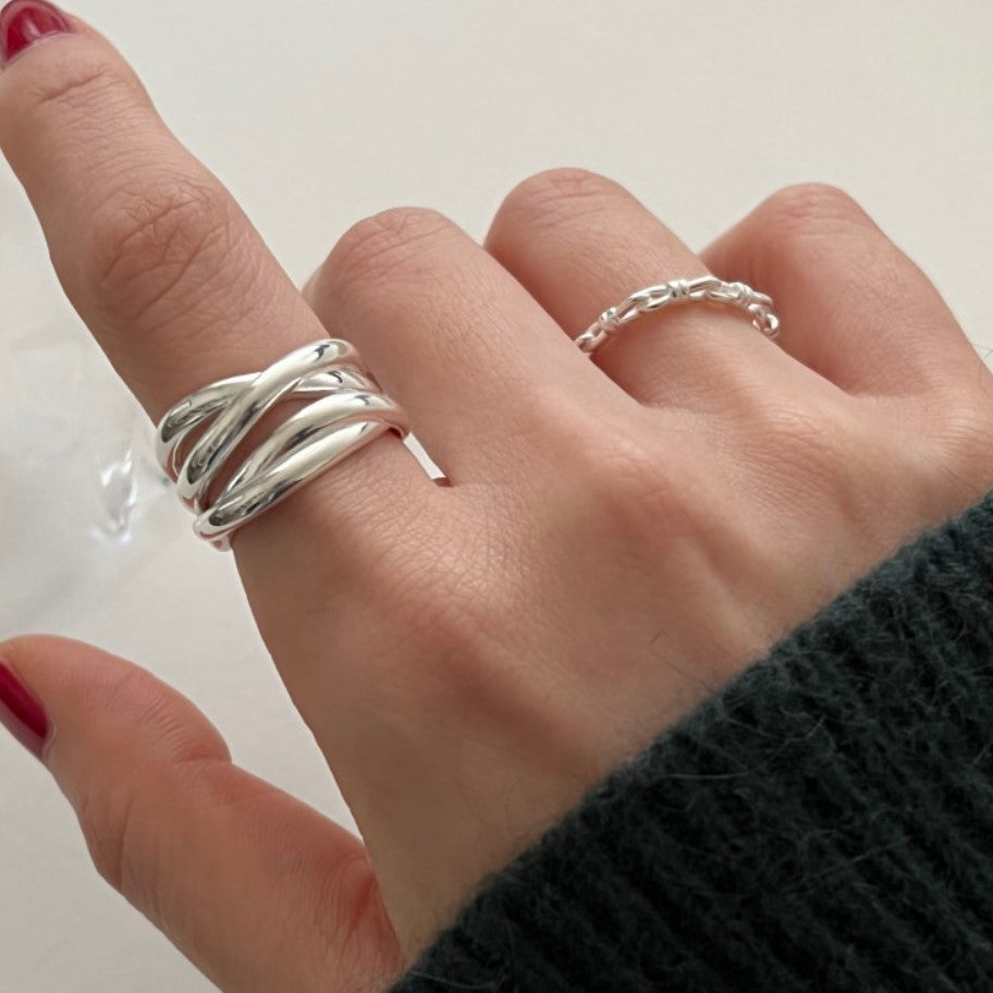 Intersection Ring-Silver/18K Gold
