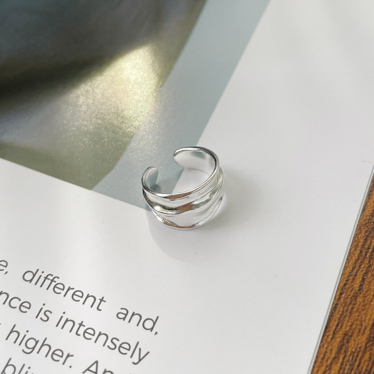 Silver Wide-Band Clip Earring