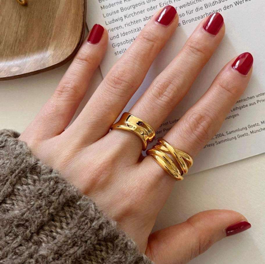 Intersection Ring-Silver/18K Gold