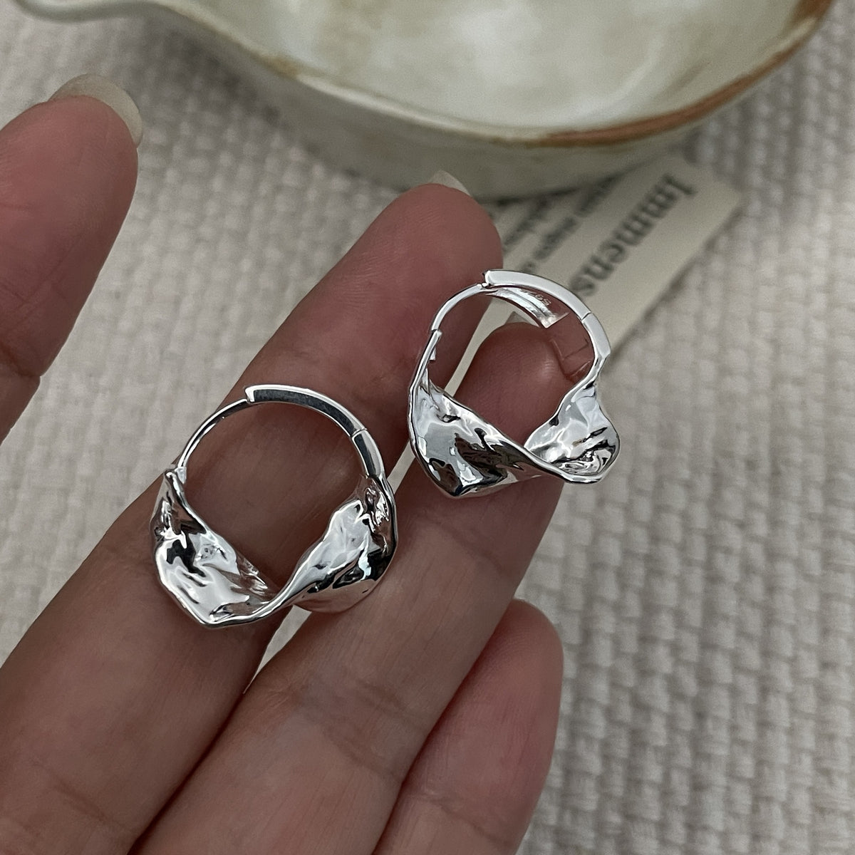 Sculpted Ripple Earrings | Pair