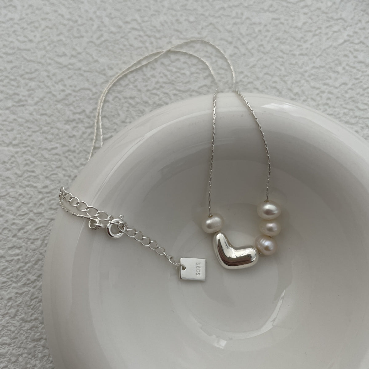 Silver Love Freshwater Pearl Necklace
