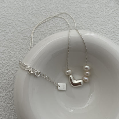 Silver Love Freshwater Pearl Necklace